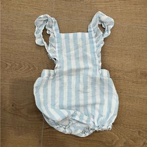 Janie and Jack White and blue sparkle romper